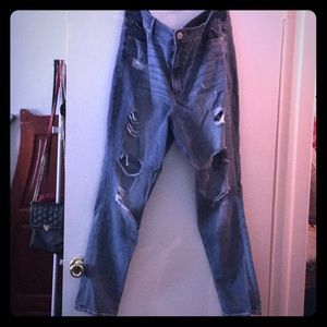 Express high rise distressed jegging